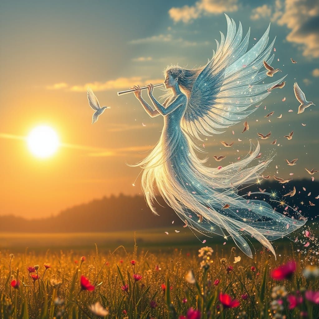 Ethereal Goddess of Dawn Wind and Inspiration in Baltic Myth...