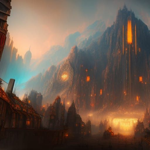 Detailed Matte Painting of a City of Death