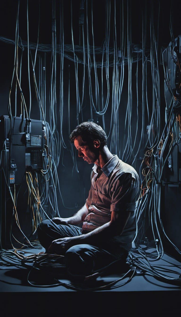 A man chained by technology ( serie 3/9 )