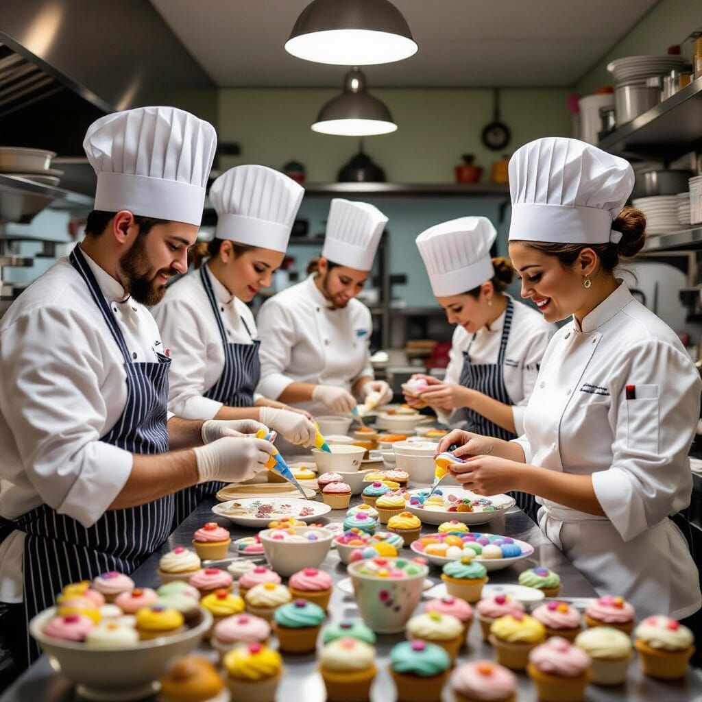 Cupcake Decorating Fun in a Whimsical Kitchen