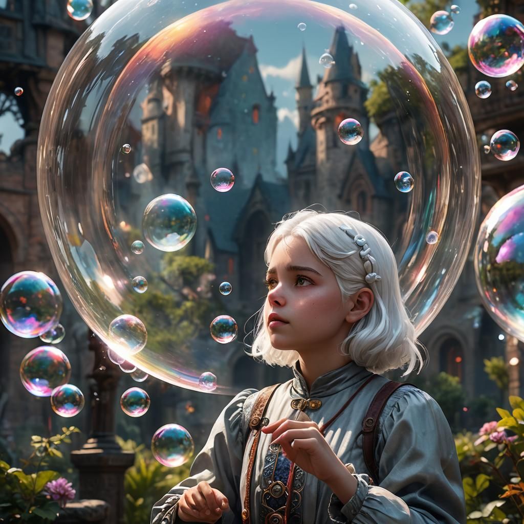 Girl and Bubble: Detailed Fantasy Concept Art
