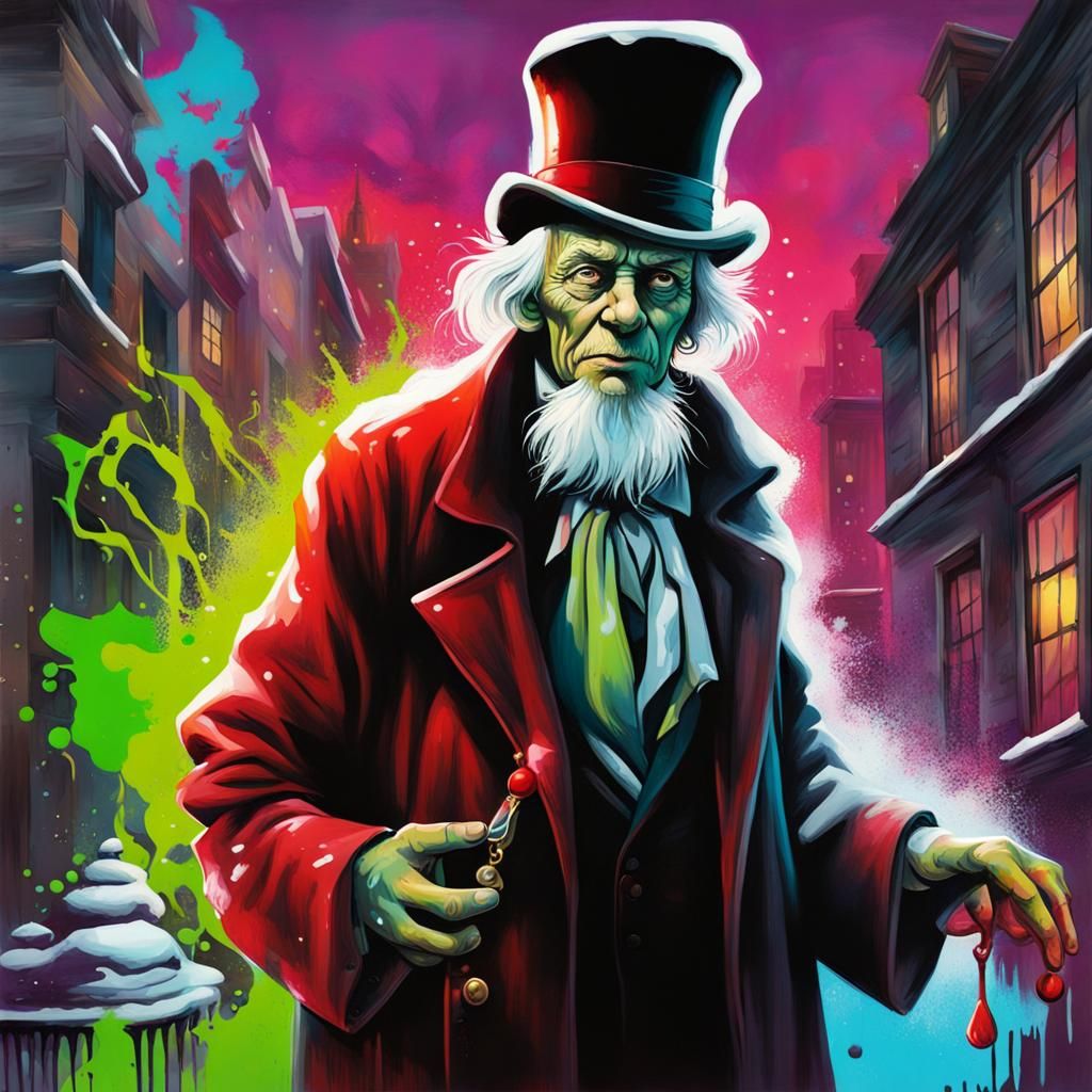 Ebenezer Scrooge Graffiti Art: Ghost of Christmas Past