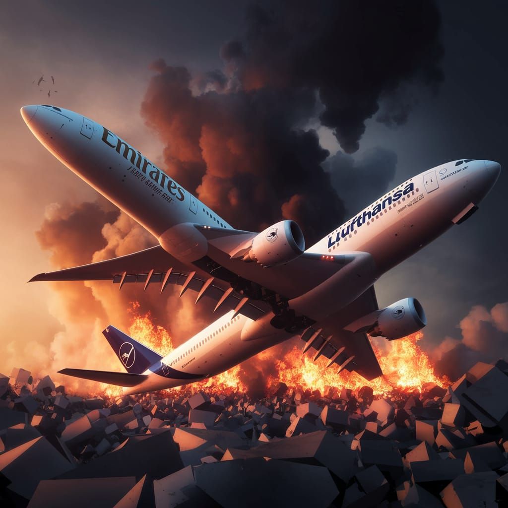 Mid-Air Collision of Boeing Jets in Dramatic 3D Render