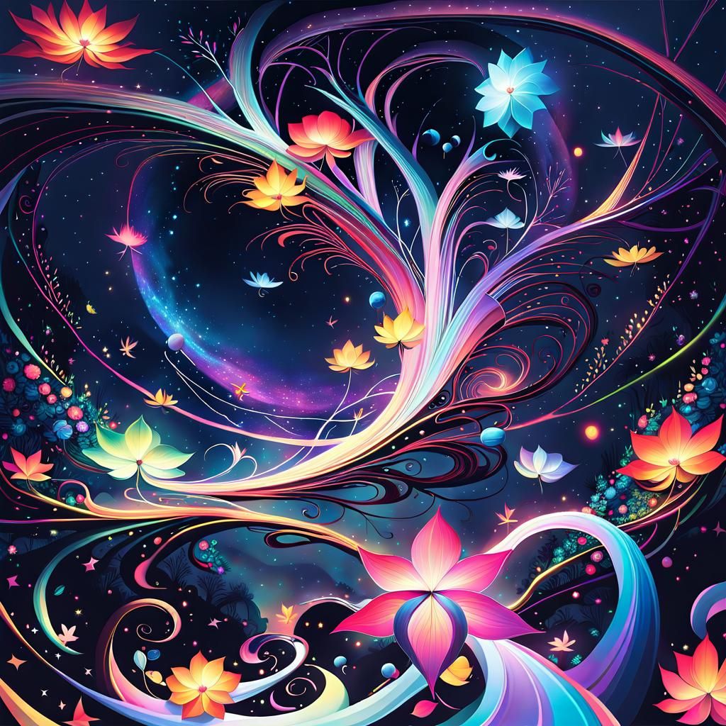 Ethereal Journey on Cosmic Tree Branch