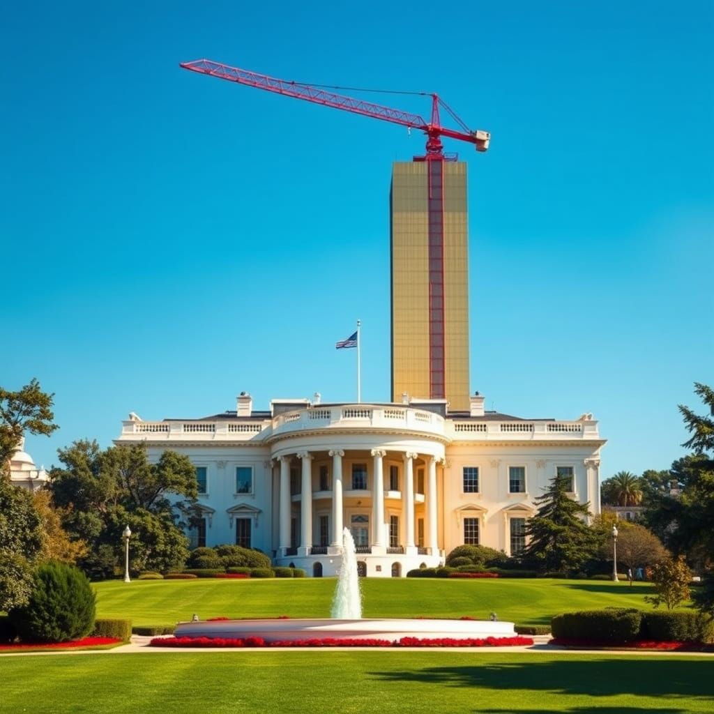 Hyper-Realistic White House Photo with Trump Tower Addition