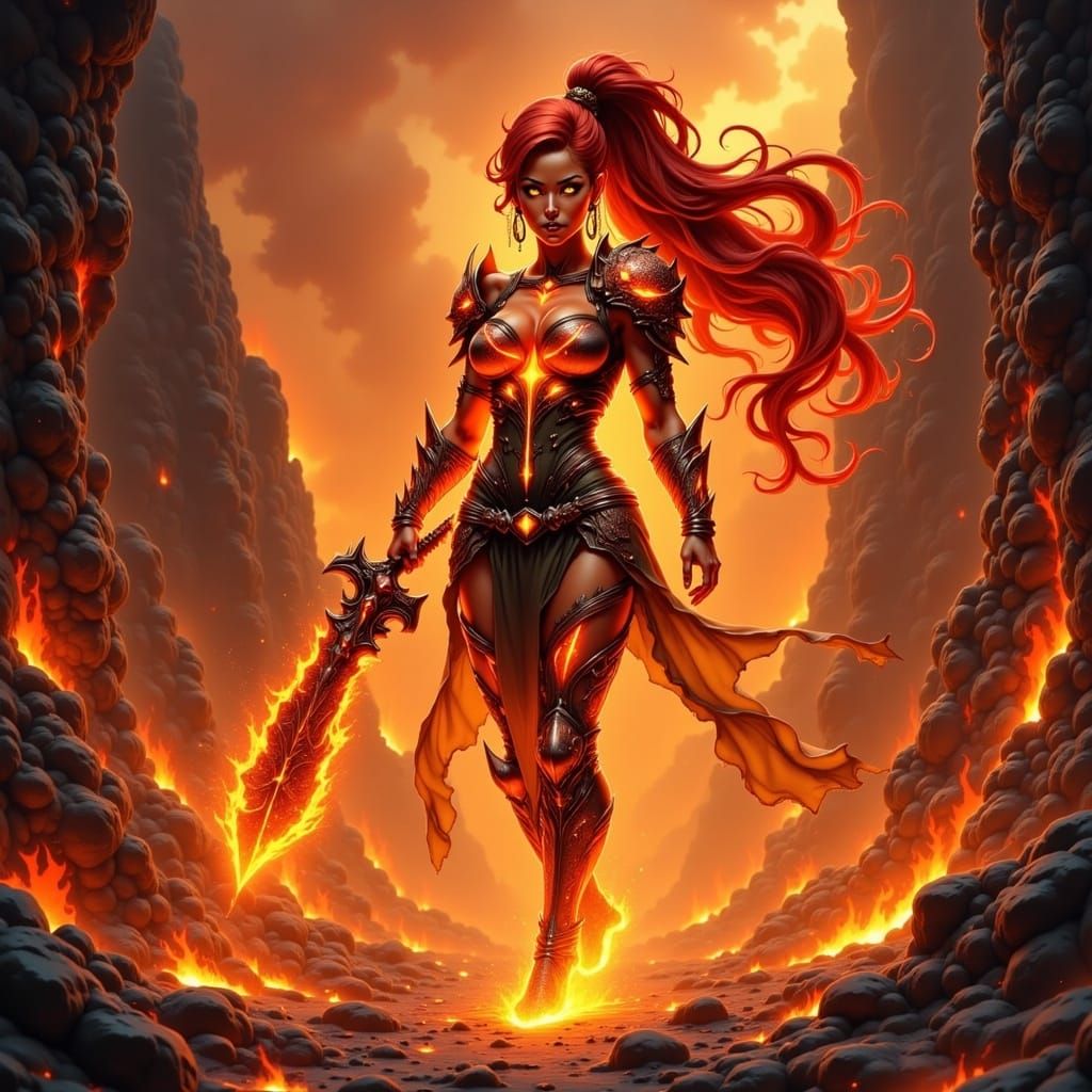 Fiery Nether Empress in a Nether Fortress
