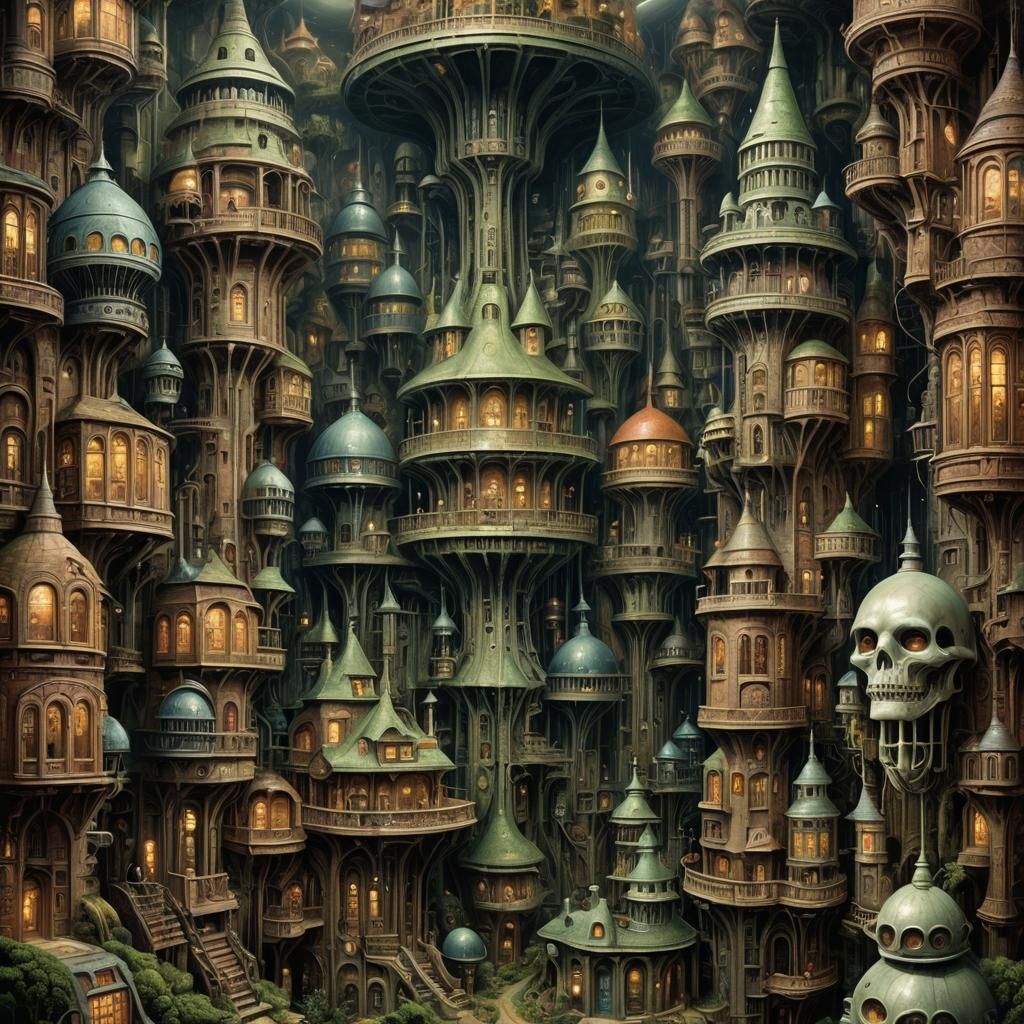 Giger Kinkade Anderson AI Art Fusion