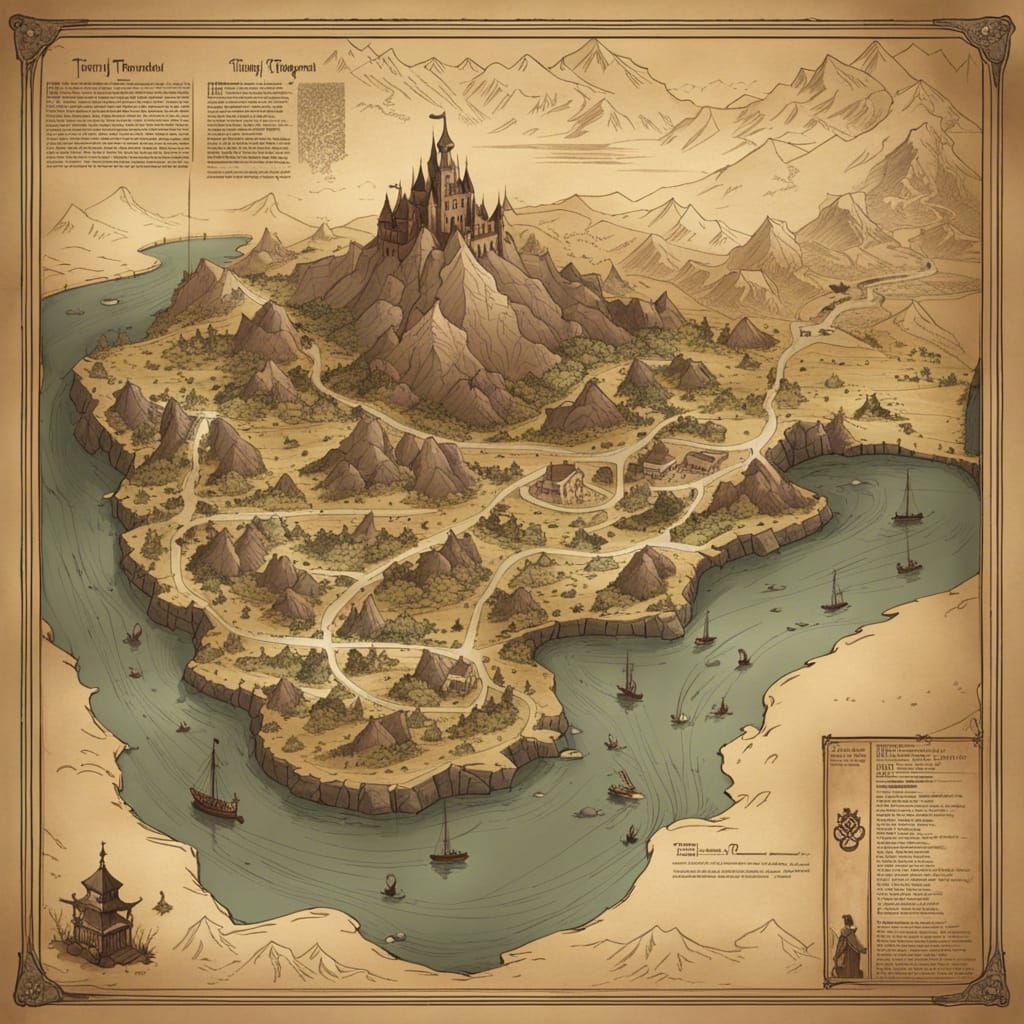 Fantasy Kingdom Map in Underground Comix Style