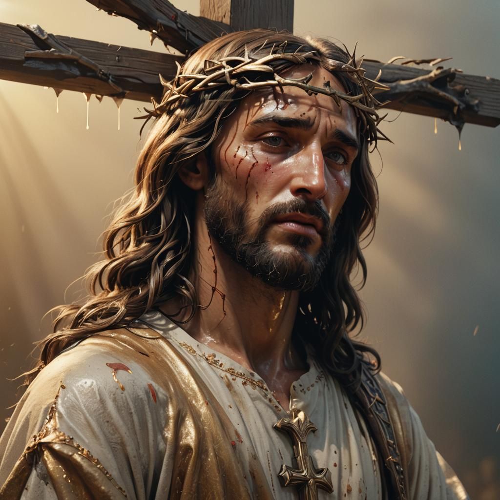 Jesus Christ on the Cross: Hyperrealistic Concept Art