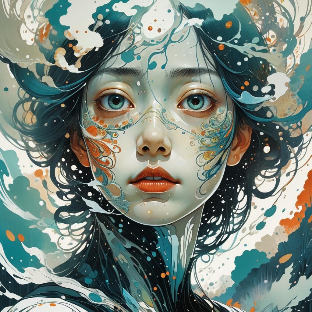 Rostro de mujer con arabescos