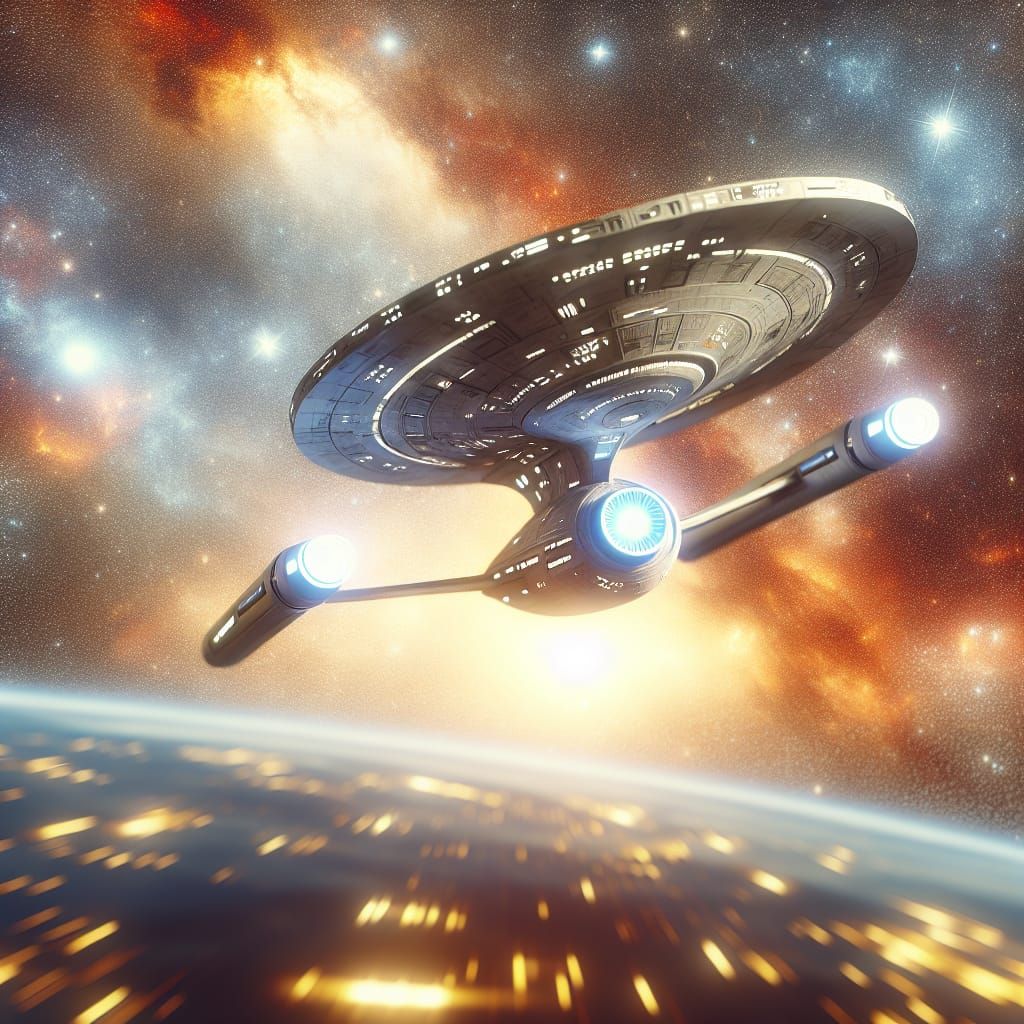 USS Defiant Soaring Through Space: Professional Photography