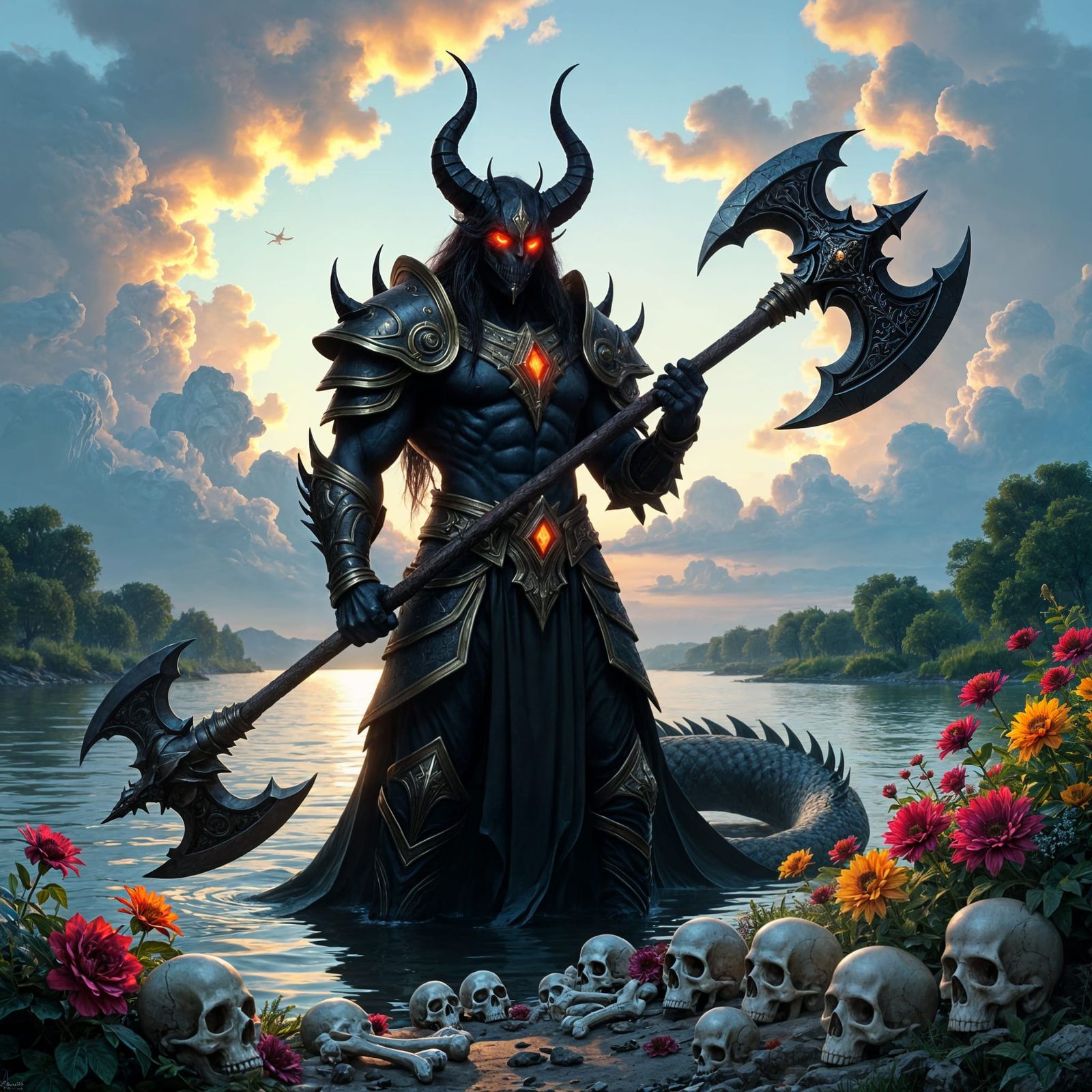 Mystic Armored Creature by Riverbank in Warcraft Style