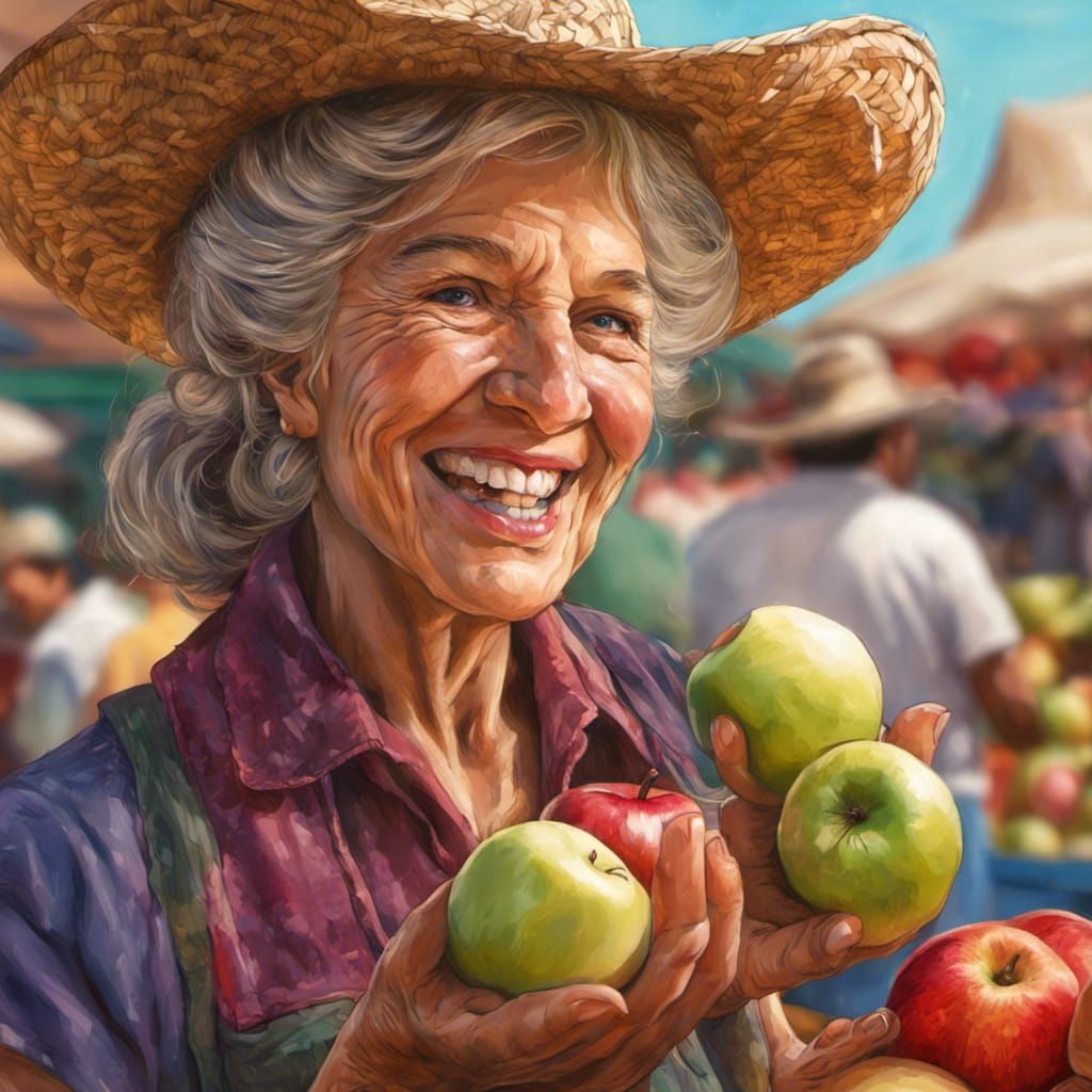 Smiling Woman at Mexican Farmers Market