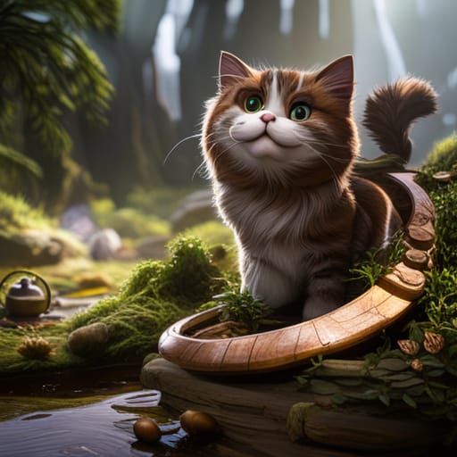 Cute Cat Fantasy Concept Art in 8k
