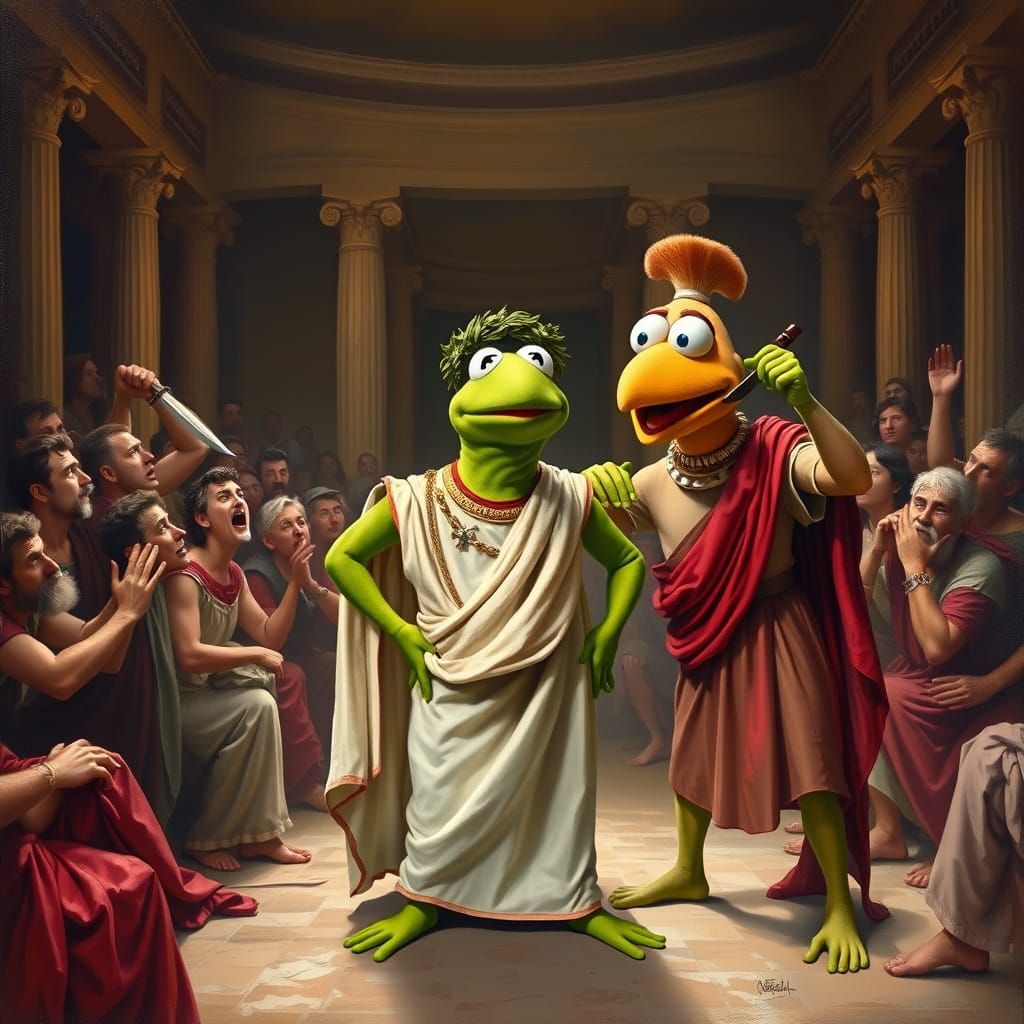 Kermit Caesar Falls to Gonzo Brutus in a Dramatic Roman Sena...