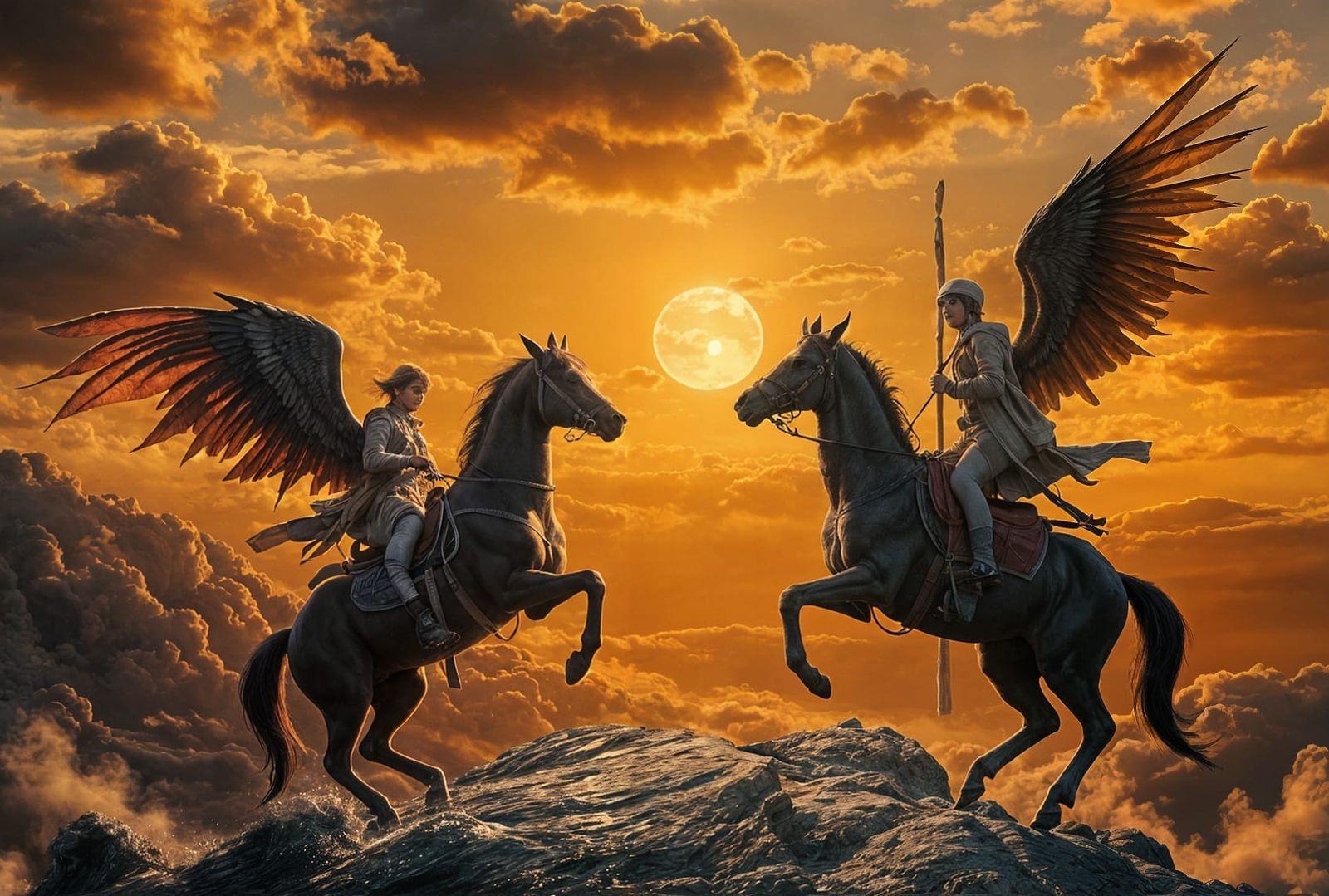 Sun Partially Covered by Clouds