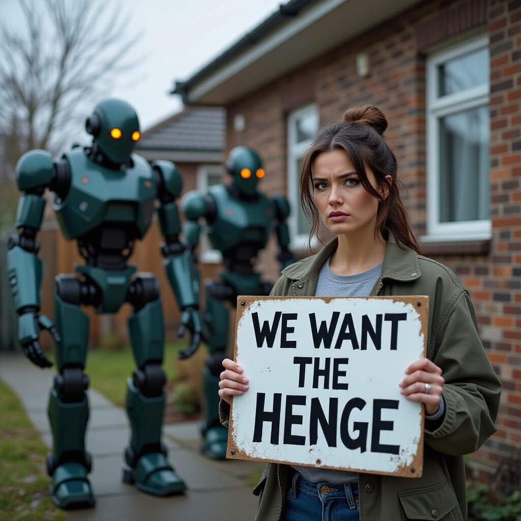 Angela Confronts Robots Demanding the Henge