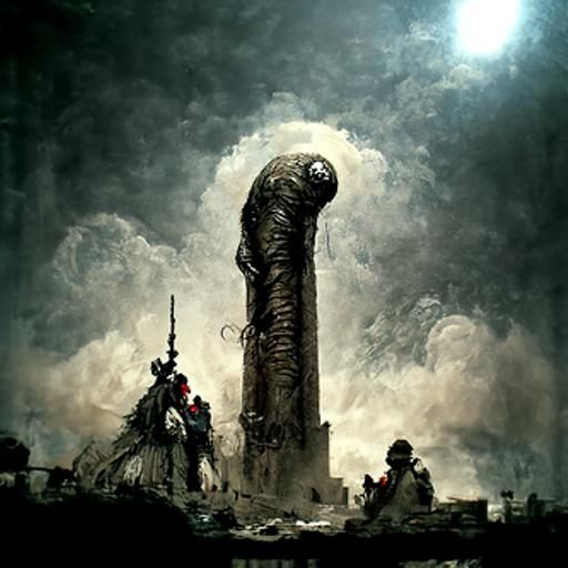 Post-Apocalyptic Horror Creature in Gustave Doré Style