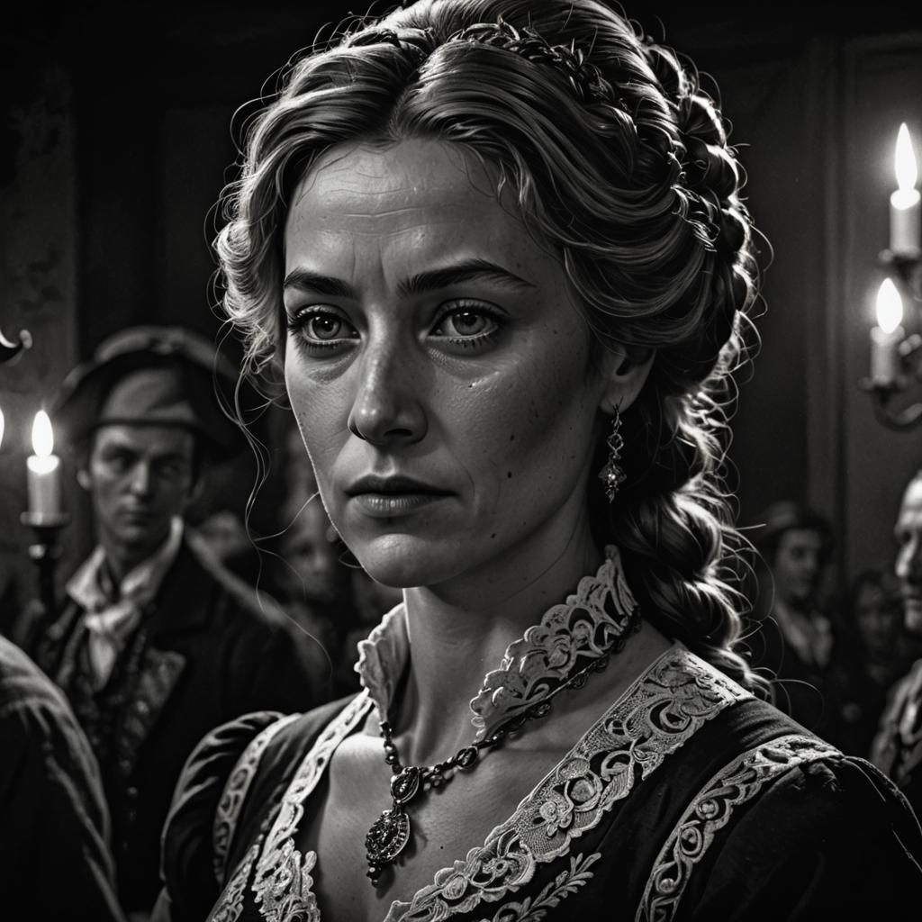 Haughty 1700s Aristocrat in Noir Style