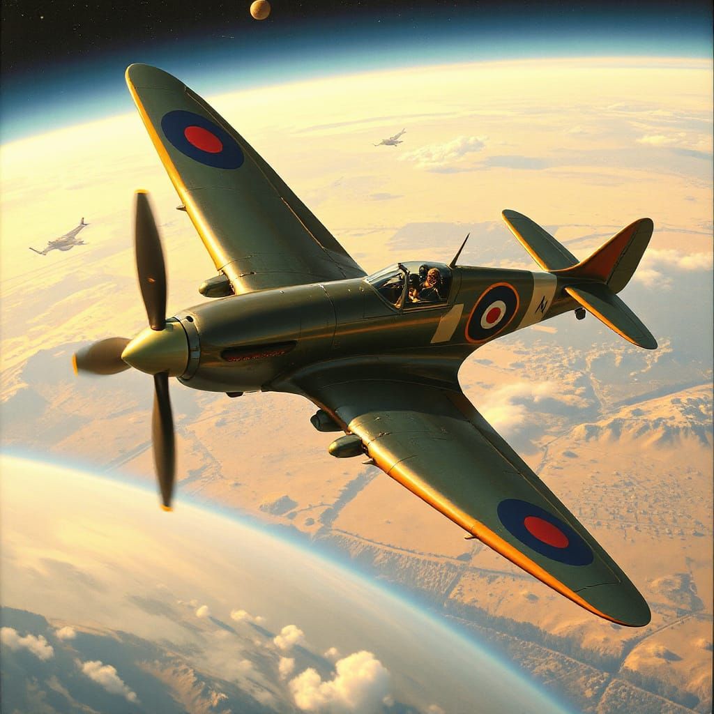 Vintage Spitfire Reimagined as Futuristic Spacecraft in Syd ...