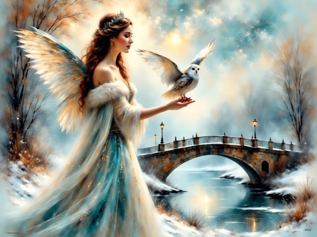 Ethereal Snow Queen Fairy Amidst Winter Wonderland