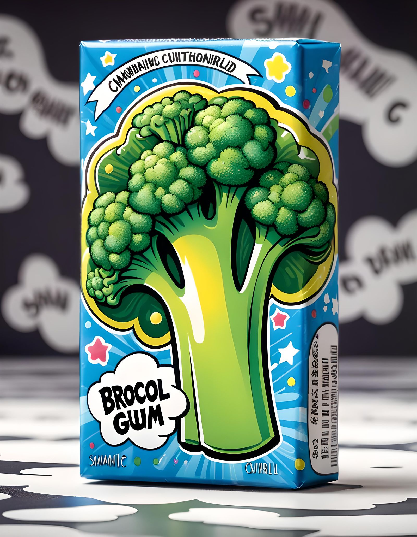 Broccoli Gum in Comic Book Style