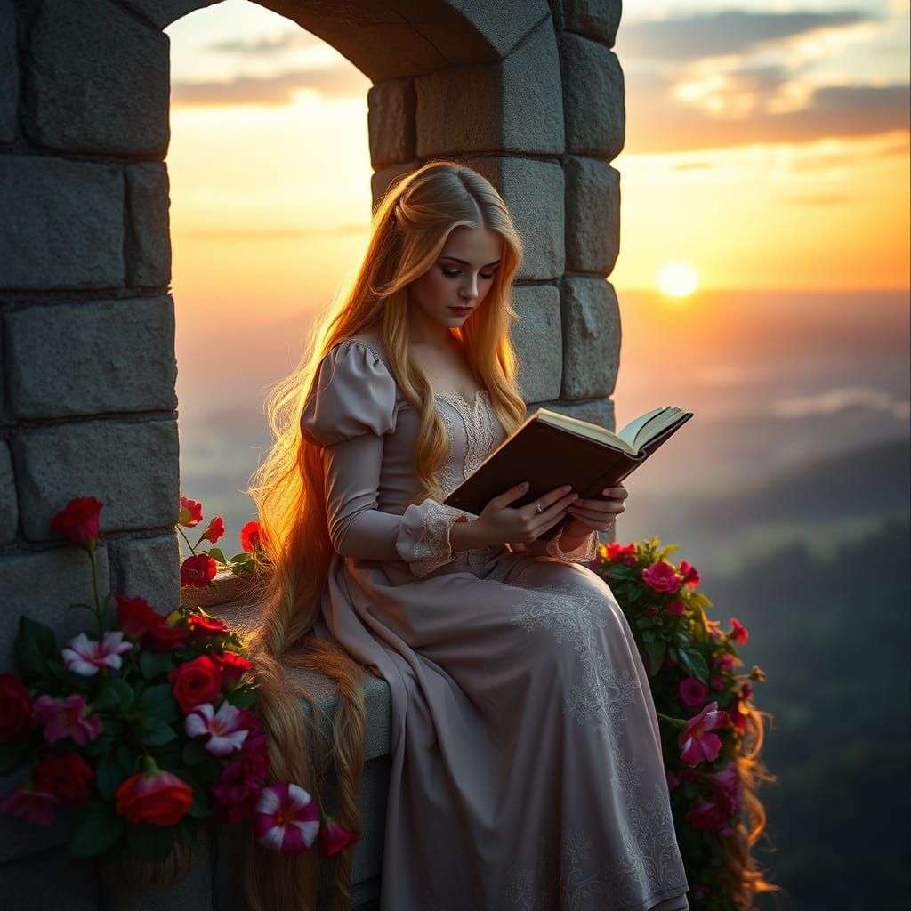 Renaissance Princess in a Sunrise Glow