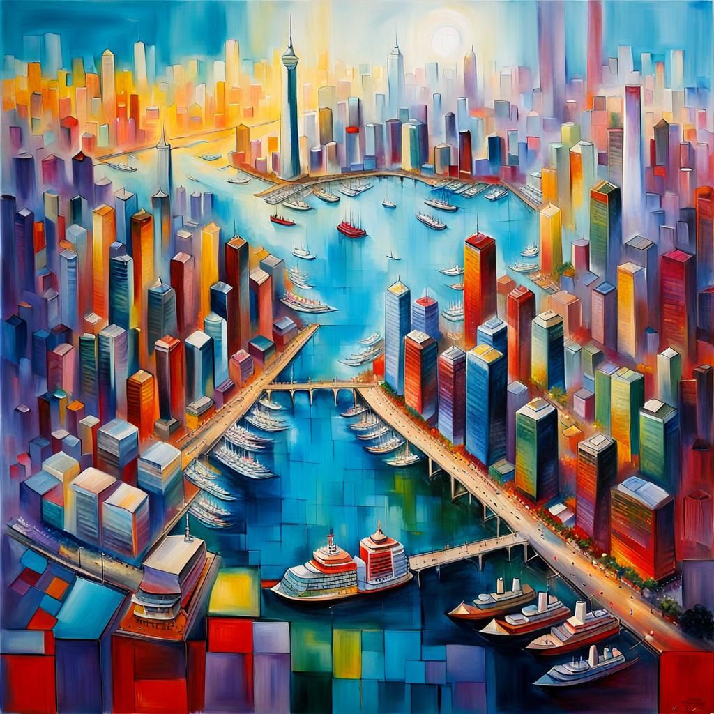 Ethereal Metropolis Panorama from Above