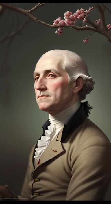 George Washington and the Cherry Tree: Hyperrealistic Art