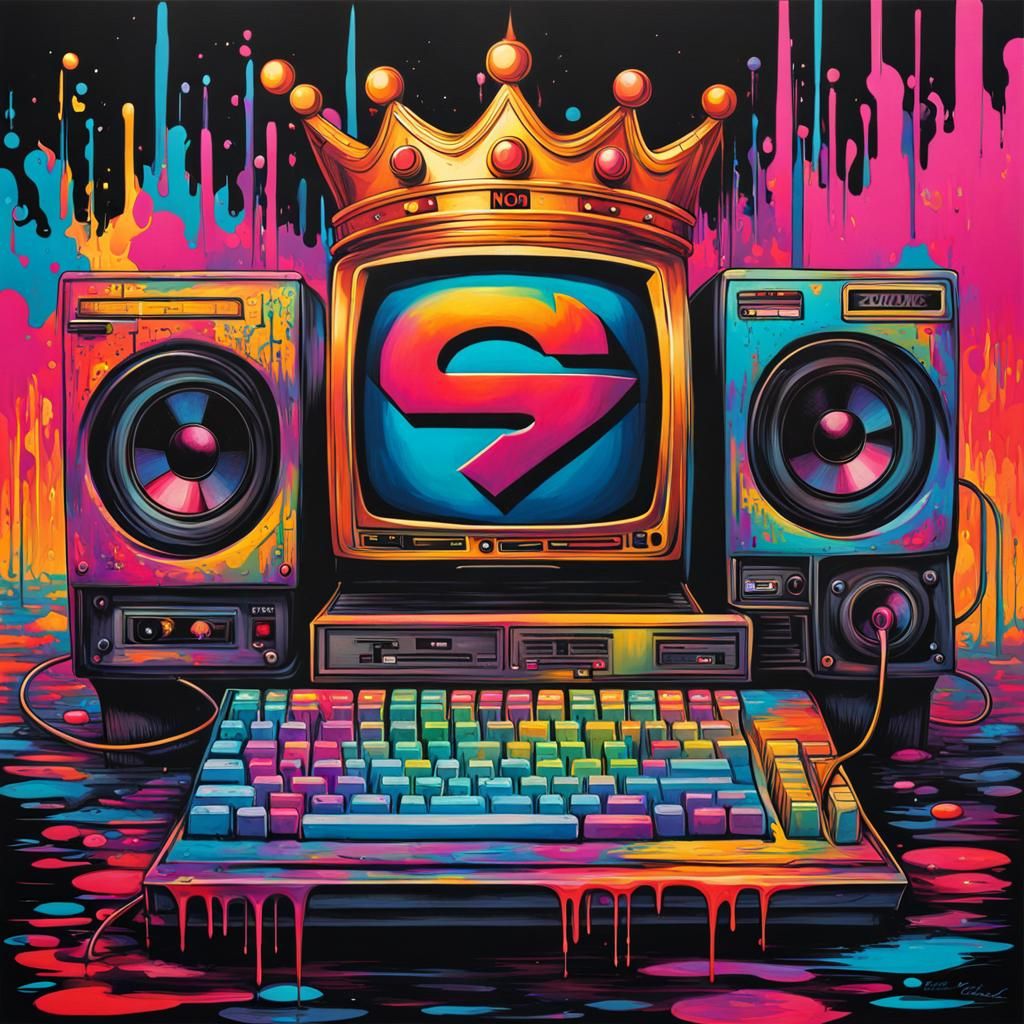 Retro Computer Graffiti Art: Love is the Thing