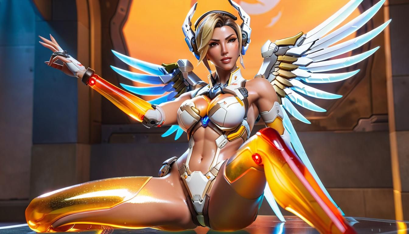 Hyperrealistic Mercy from Overwatch in Bikini