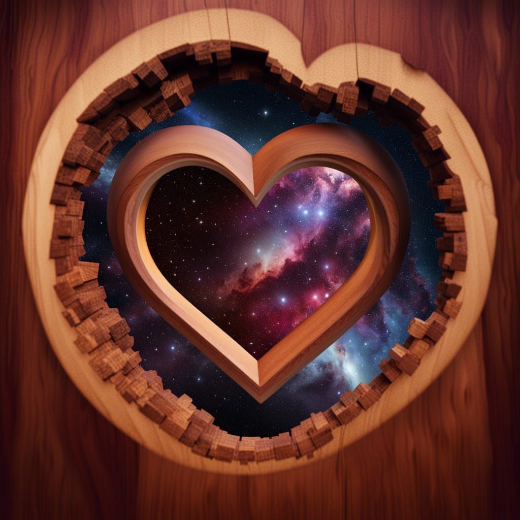 Cosmic Heart Portal in Mahogany