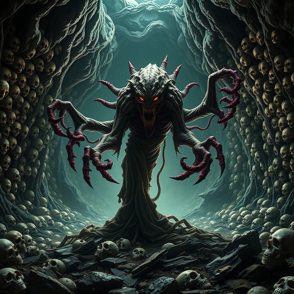 Eldritch Creature of Dark Nightmares Emerges from Undergroun...