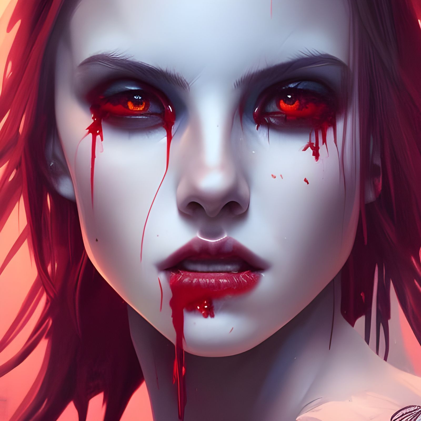 Detailed Vampire Portrait in Hyperrealistic Style