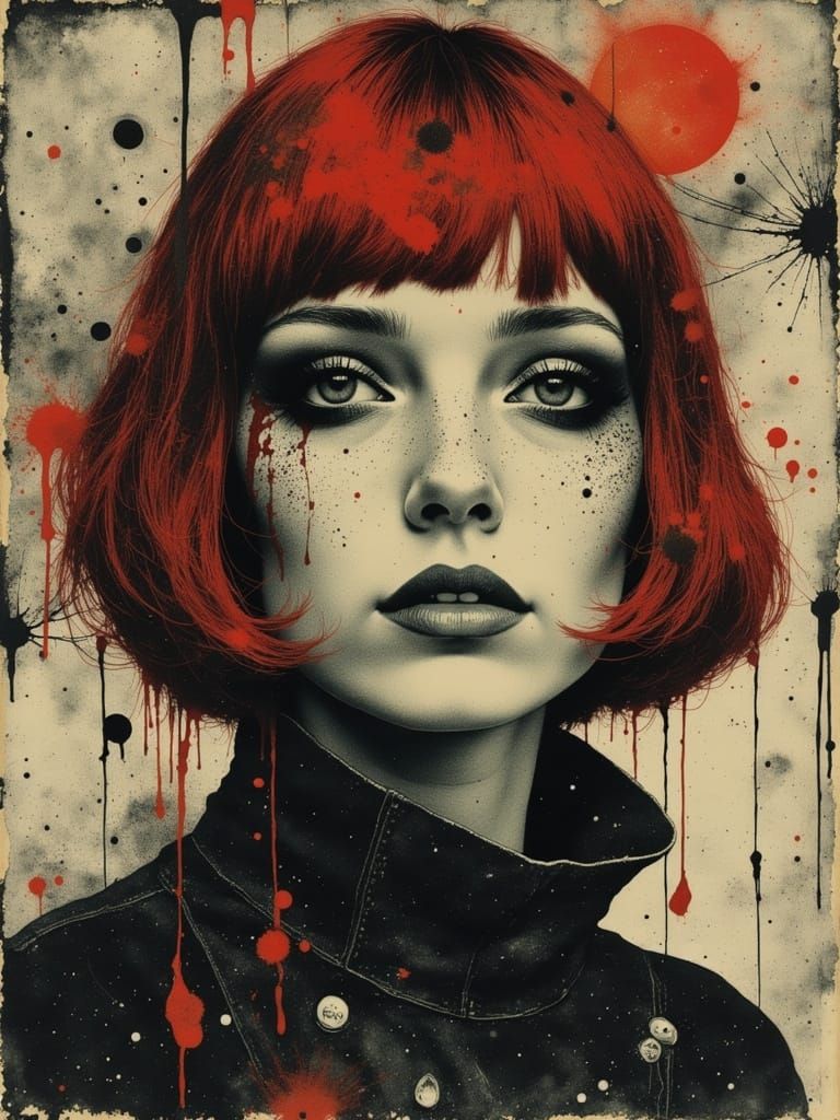 Gothic Woman in a Dreamlike Landscape