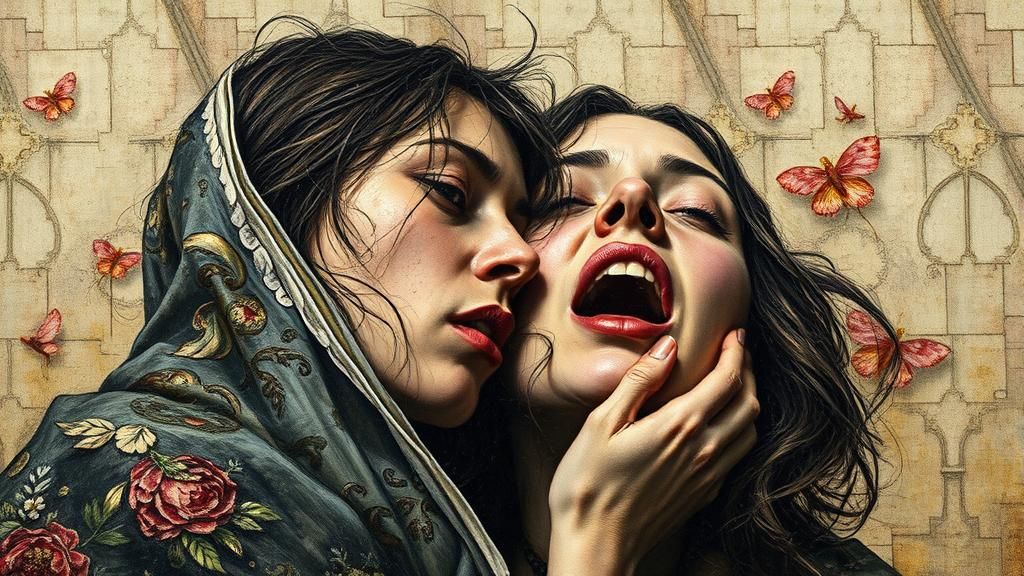 Whispers of Betrayal as Impasto Oil Painting