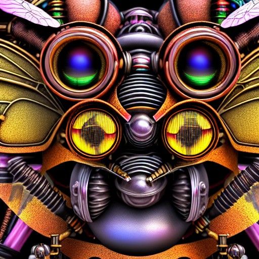 Steampunk Bumblebee with Rainbow Highlights