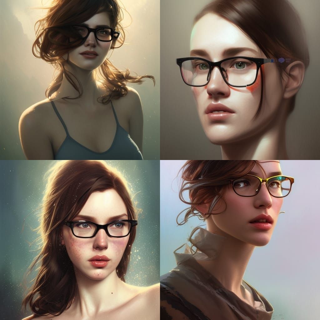 Detailed Portrait of a Brunette with Freckles