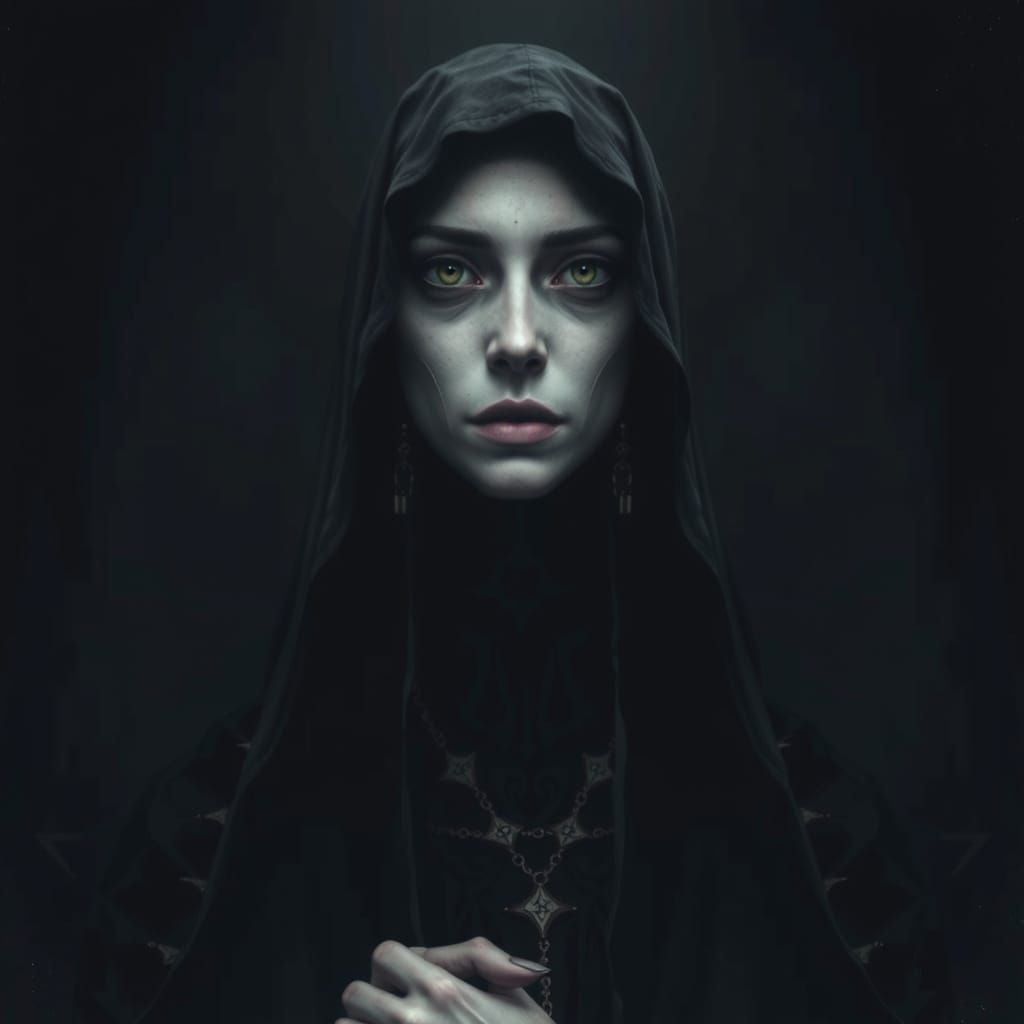 Female Priest of Death in Dark Medieval Mood