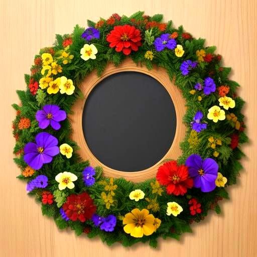 Expressive 3D Floral Wreath in Autumn Colors