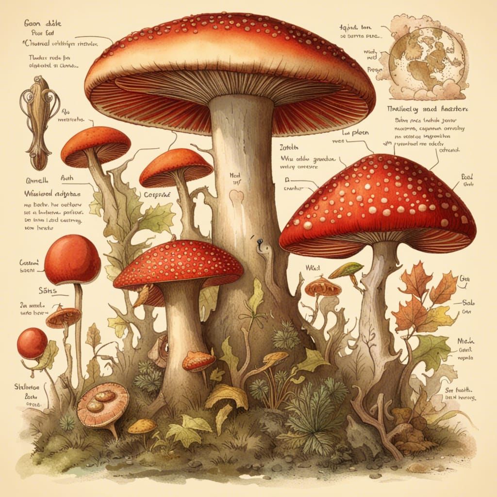 Fly Agaric as Witch's Ingredient Illustration
