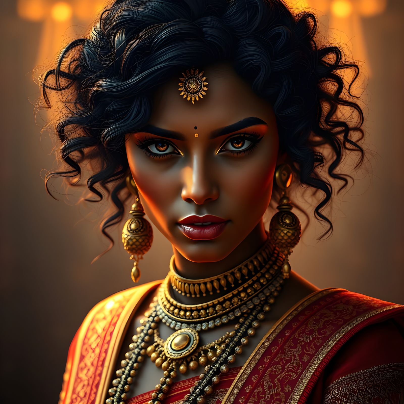 Dark Beauty Shines in Golden Splendor