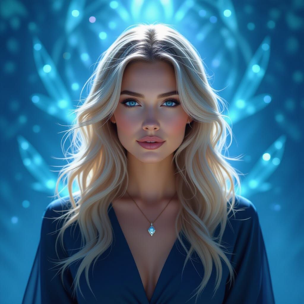 Grounded Mystic Radiating Strength in Ethereal Digital Art