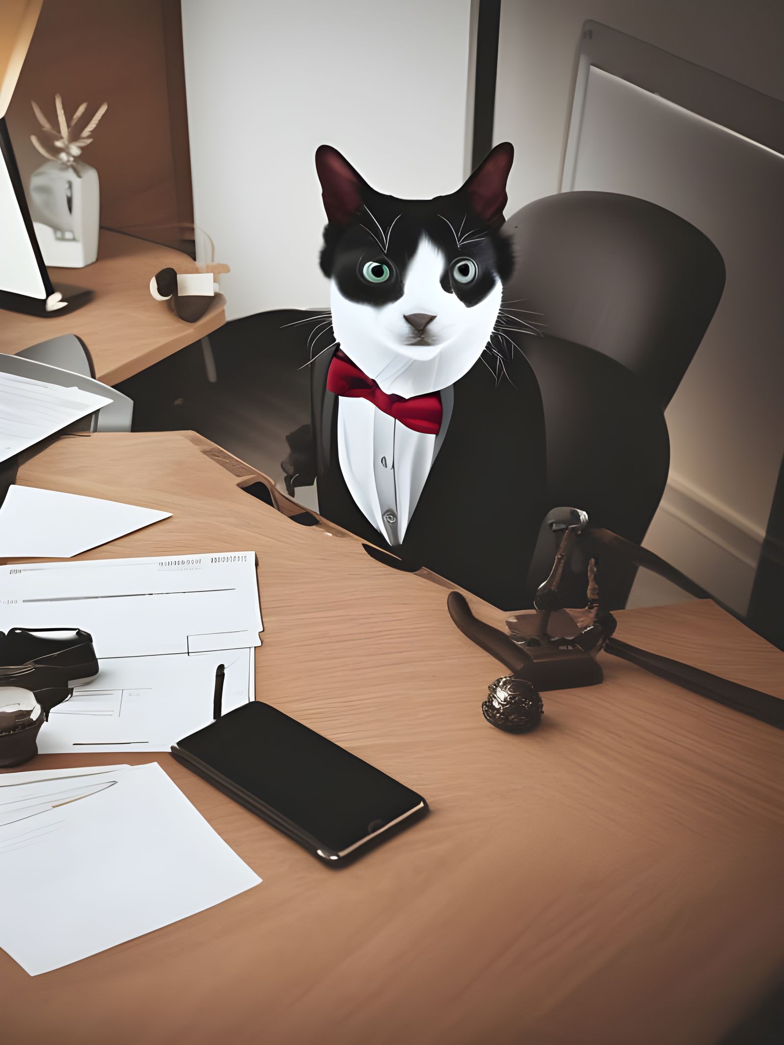 Anamorphic Cat Tax Accountant in HDR