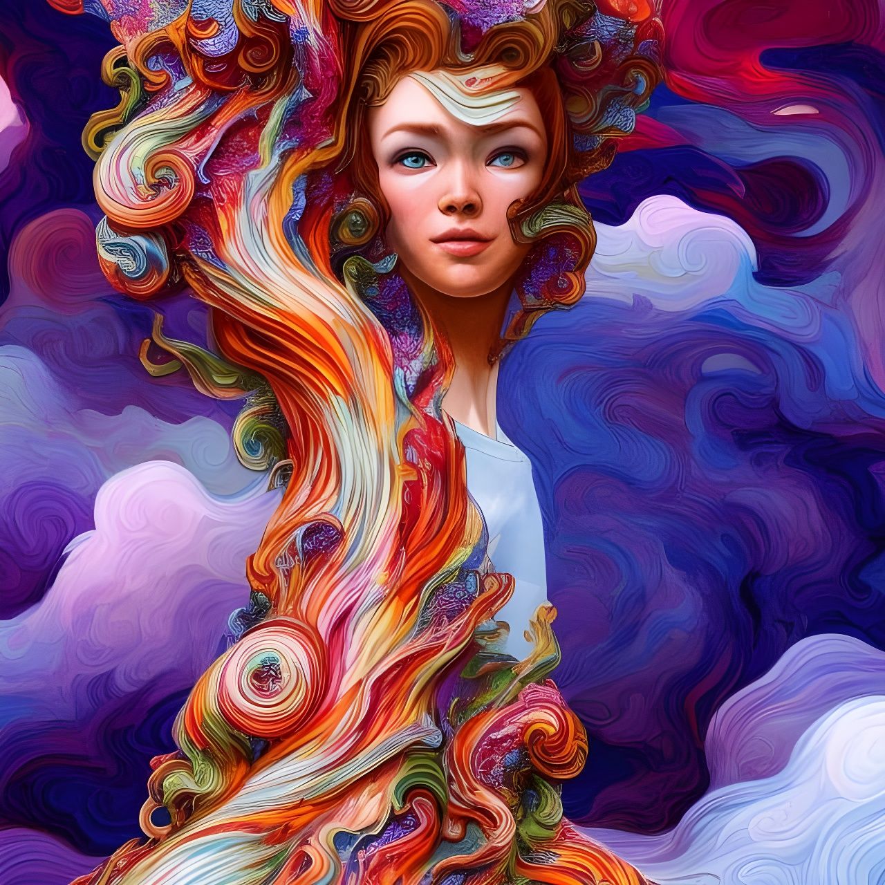 Fiery Tree in Jar: Maximalist Photoillustration