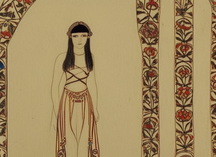 Sumerian Lady in an Ancient Garden