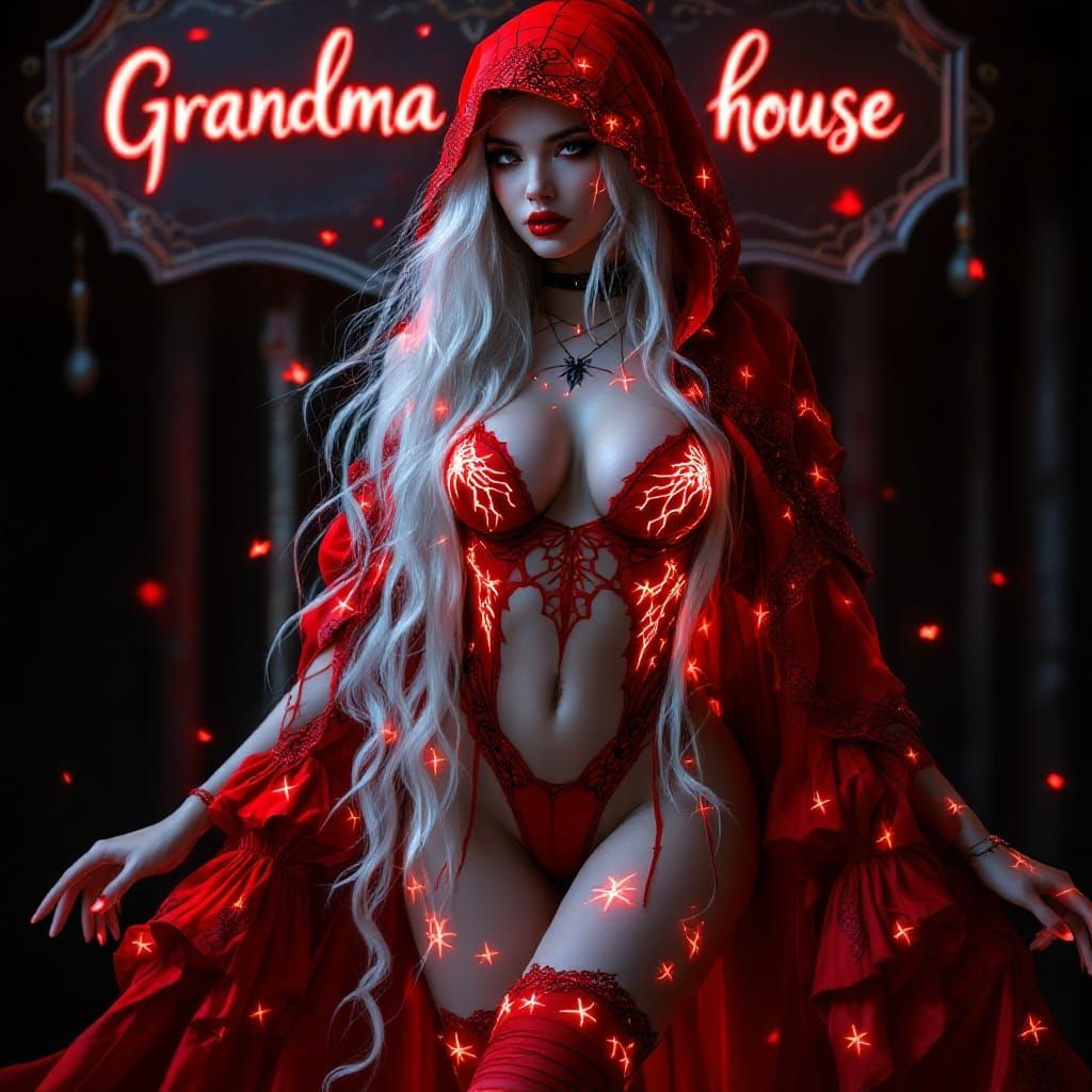 Gothic Red Riding Hood in a Dark Wonderland