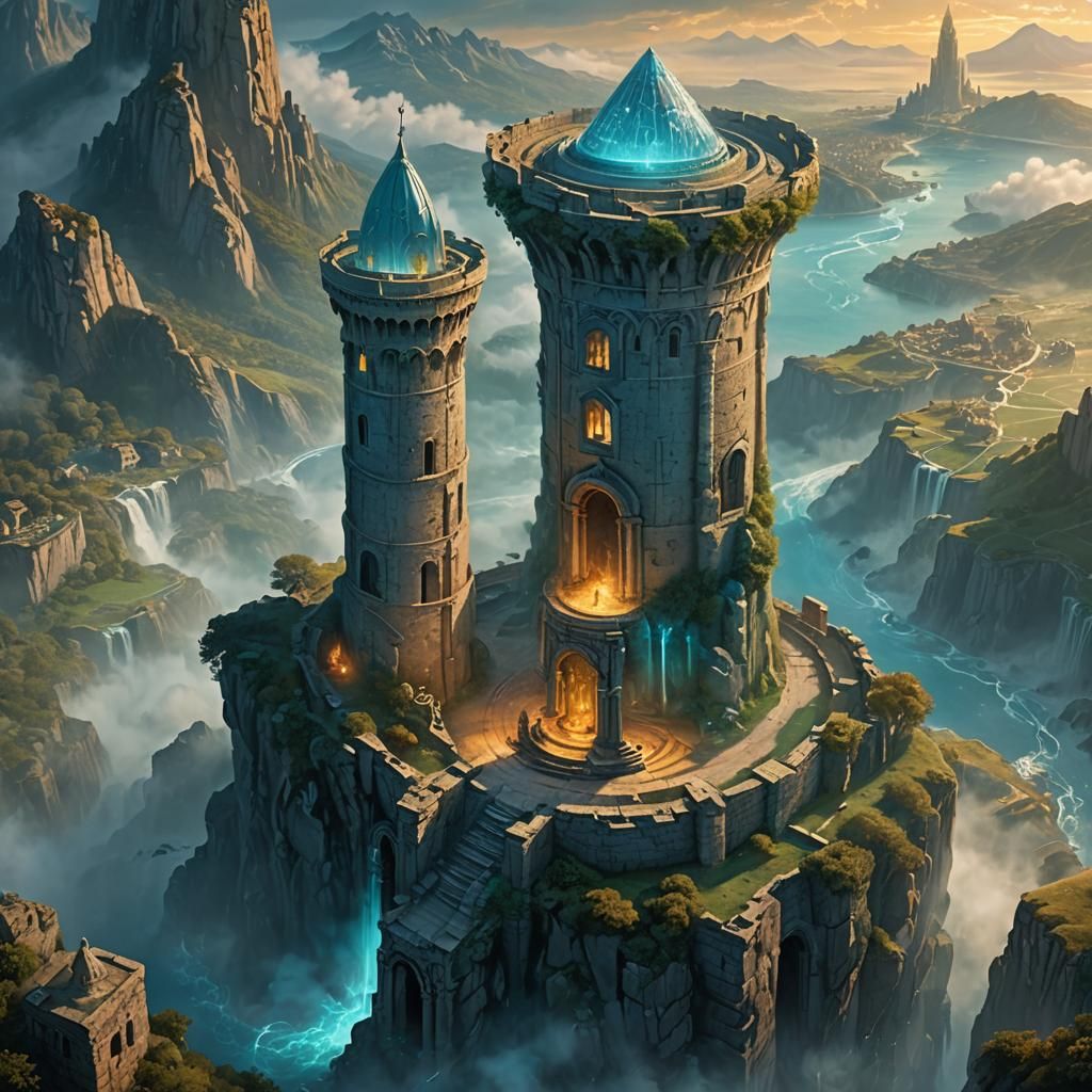 Aristotle, Plato, and Socrates in Ethereal Tower