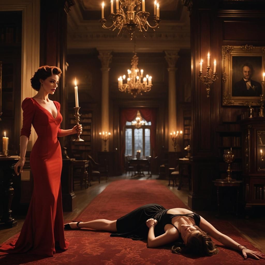 Miss Scarlet in the Library with the Candlestick