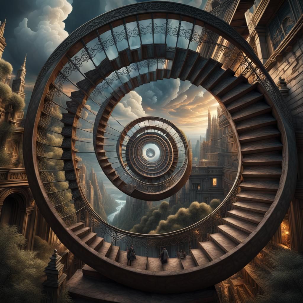 Fraser Spiral Illusion in Digital Matte Painting
